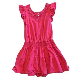 CHAPS Casual Pink Drop Waist Cotton Blend Dress size L 12-14 (girls)